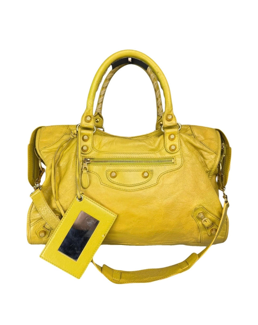 Sac city Balenciaga jaune brillant