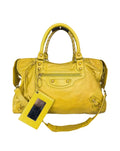 Sac city Balenciaga jaune brillant