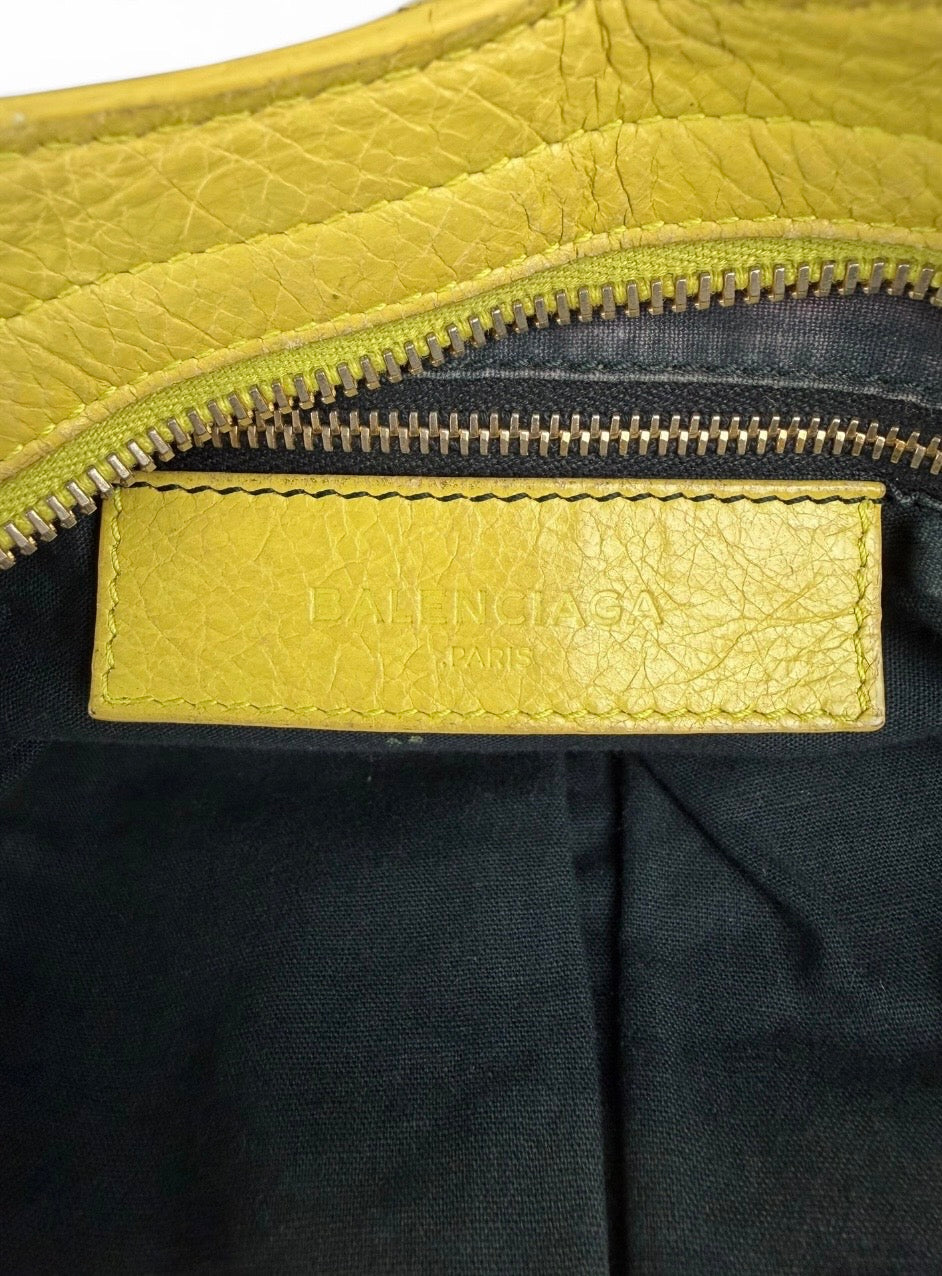Sac city Balenciaga jaune brillant