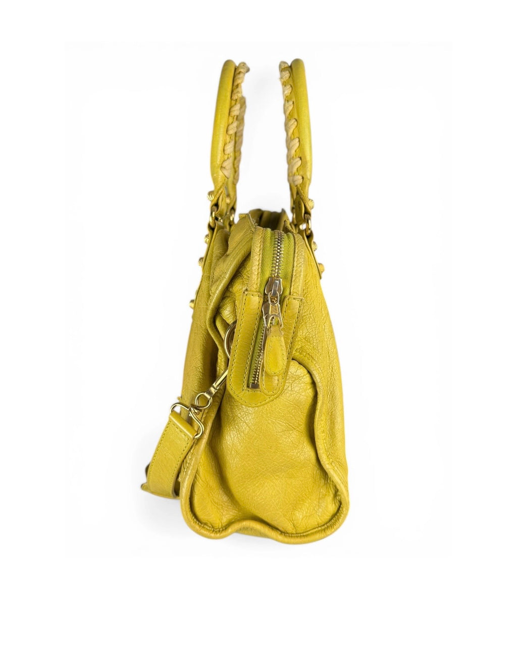 Sac city Balenciaga jaune brillant