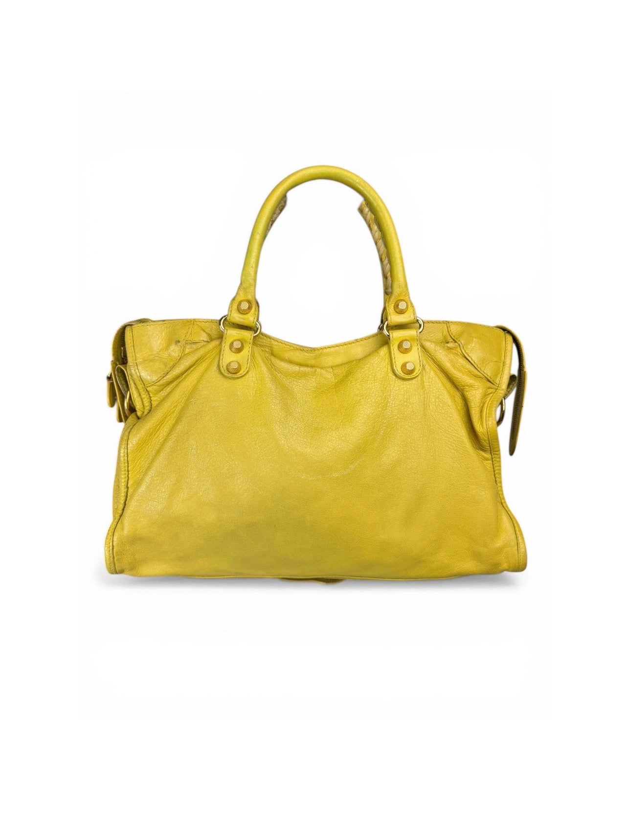 Sac city Balenciaga jaune brillant