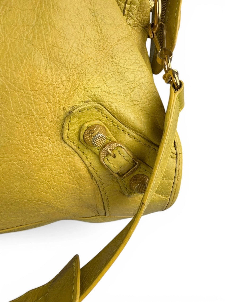 Sac city Balenciaga jaune brillant