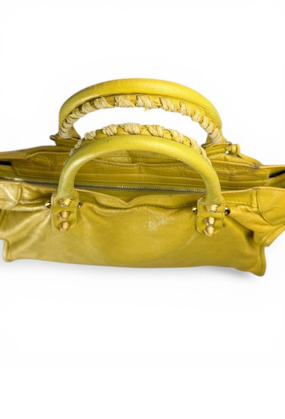 Sac city Balenciaga jaune brillant