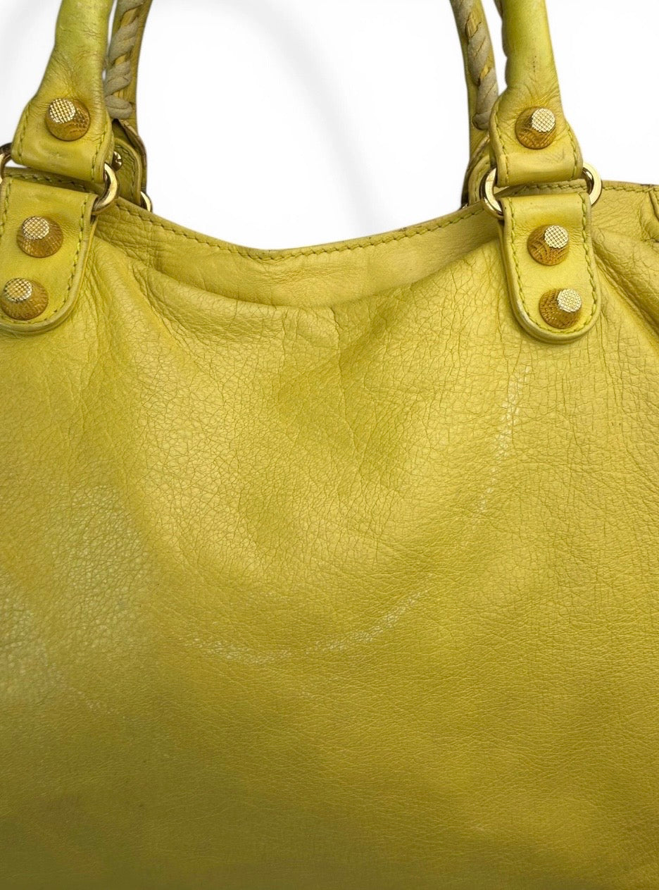 Sac city Balenciaga jaune brillant