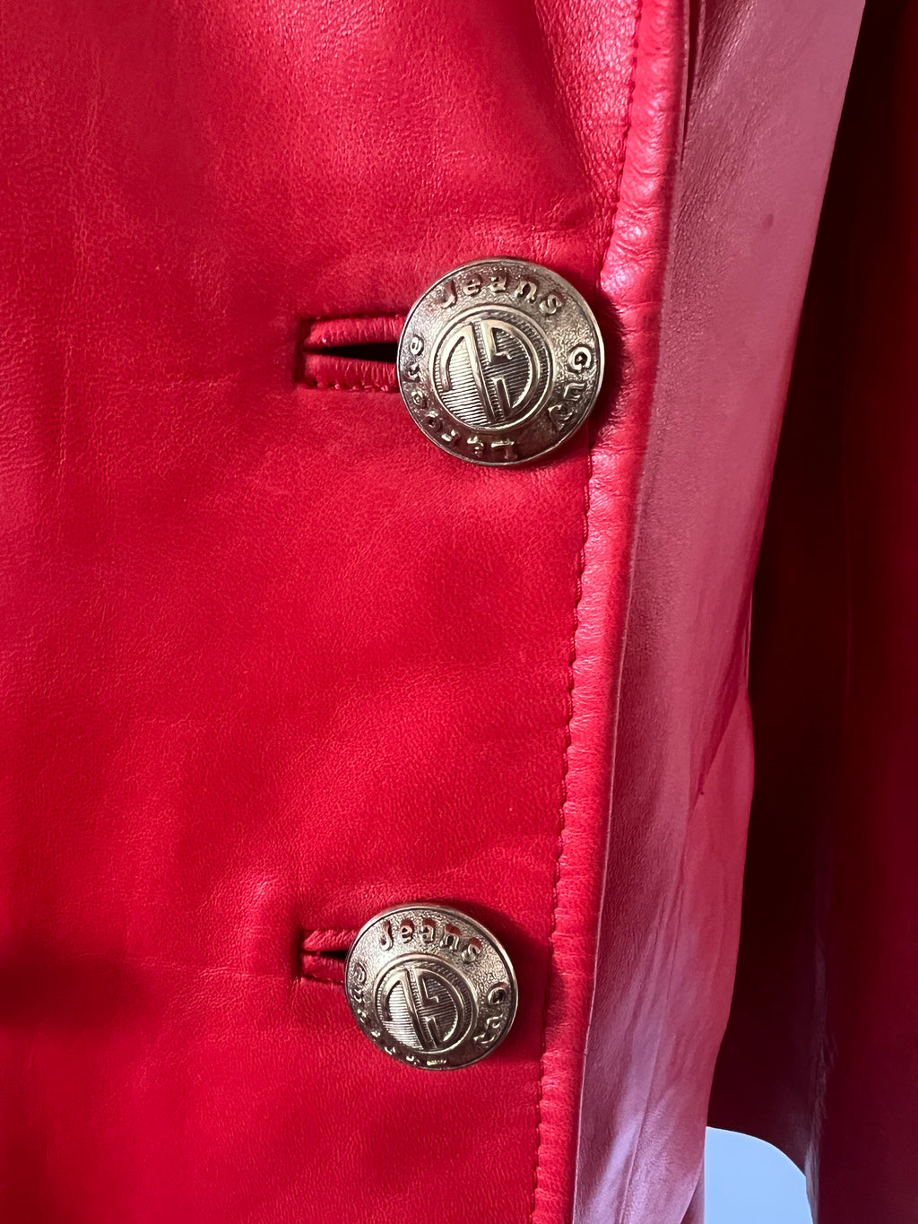 Vintage red leather Guy Laroche blazer