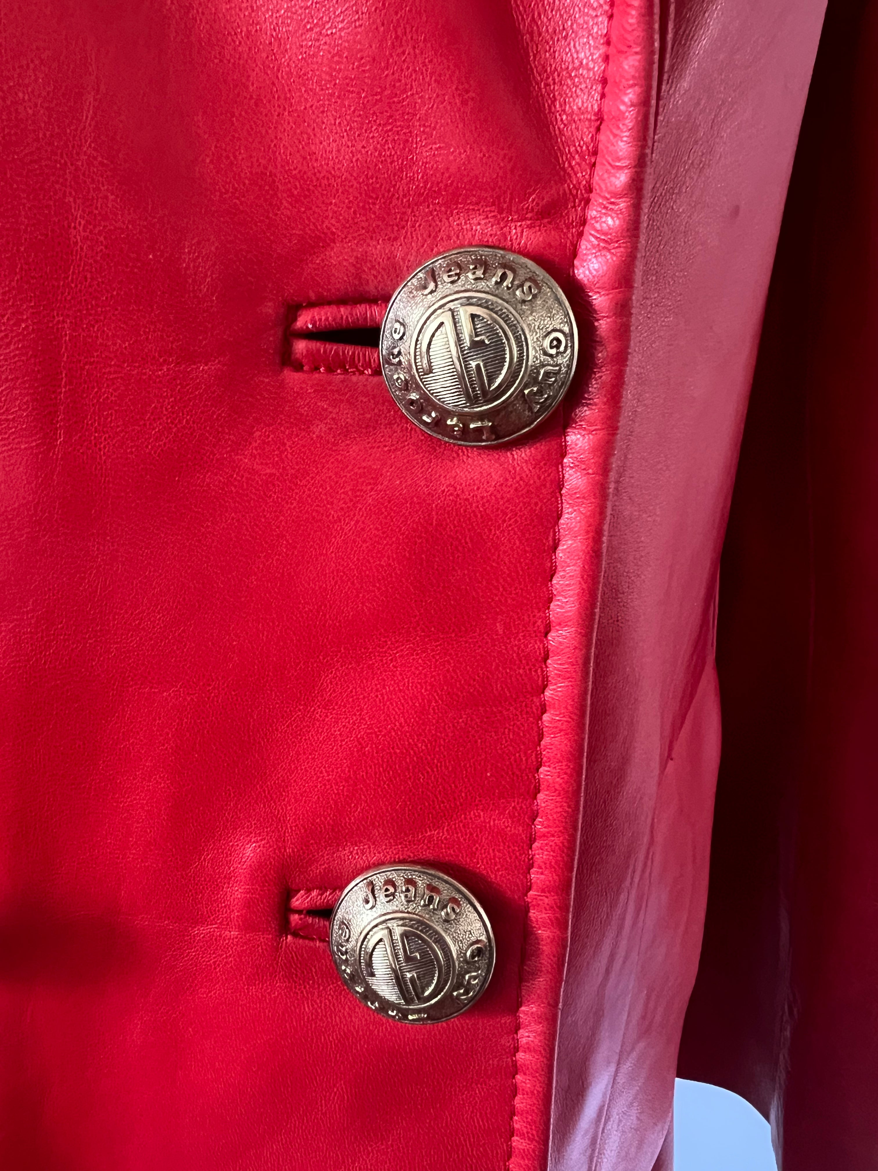 Vintage red leather Guy Laroche blazer