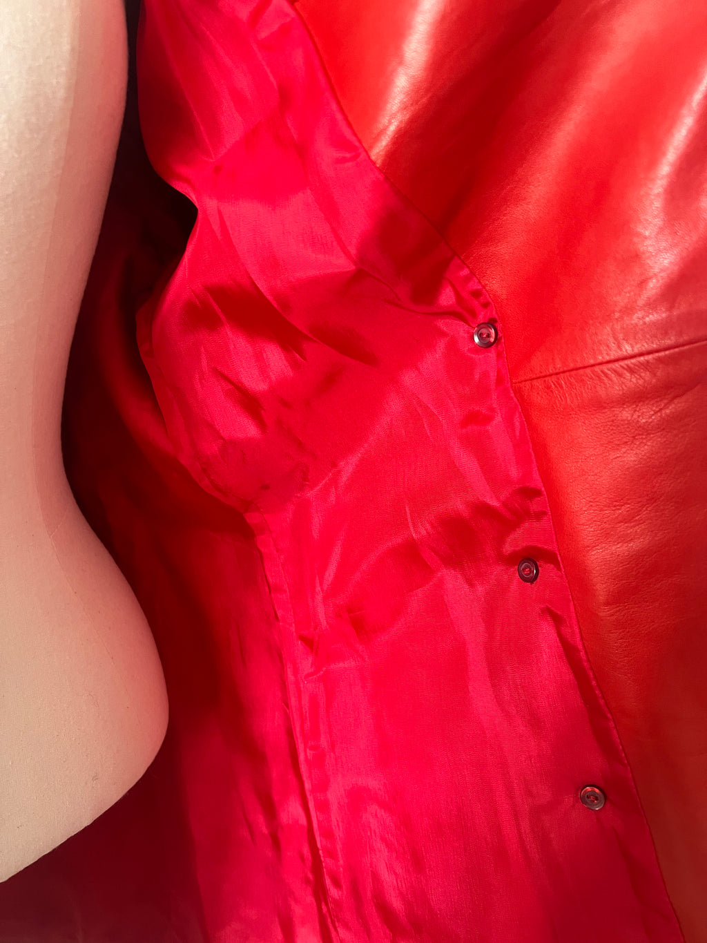 Vintage red leather Guy Laroche blazer