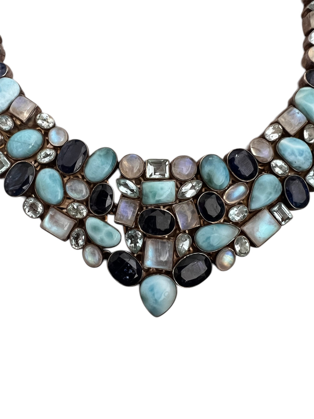 Collier en argent et pierres semi-précieuses