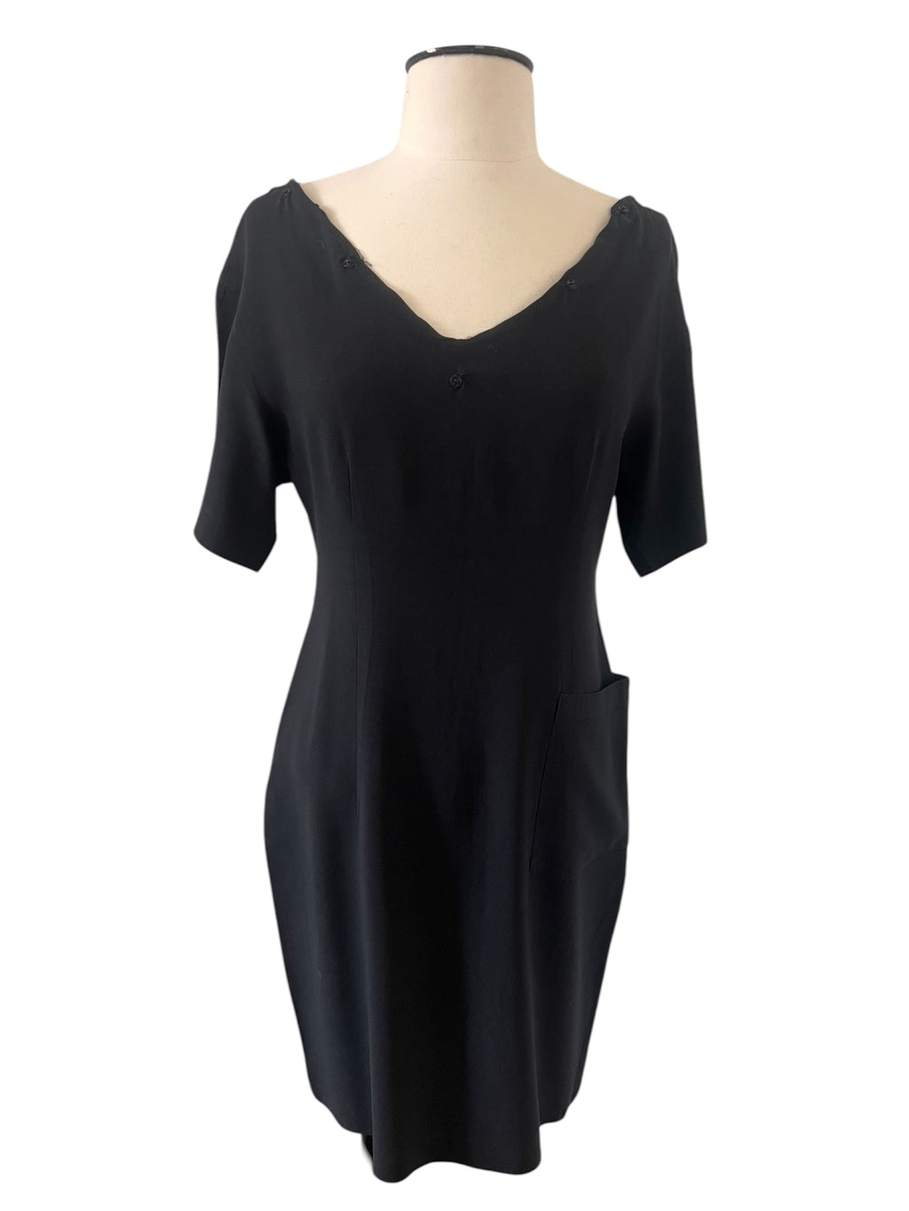 Robe Prada noir encolure en plumes