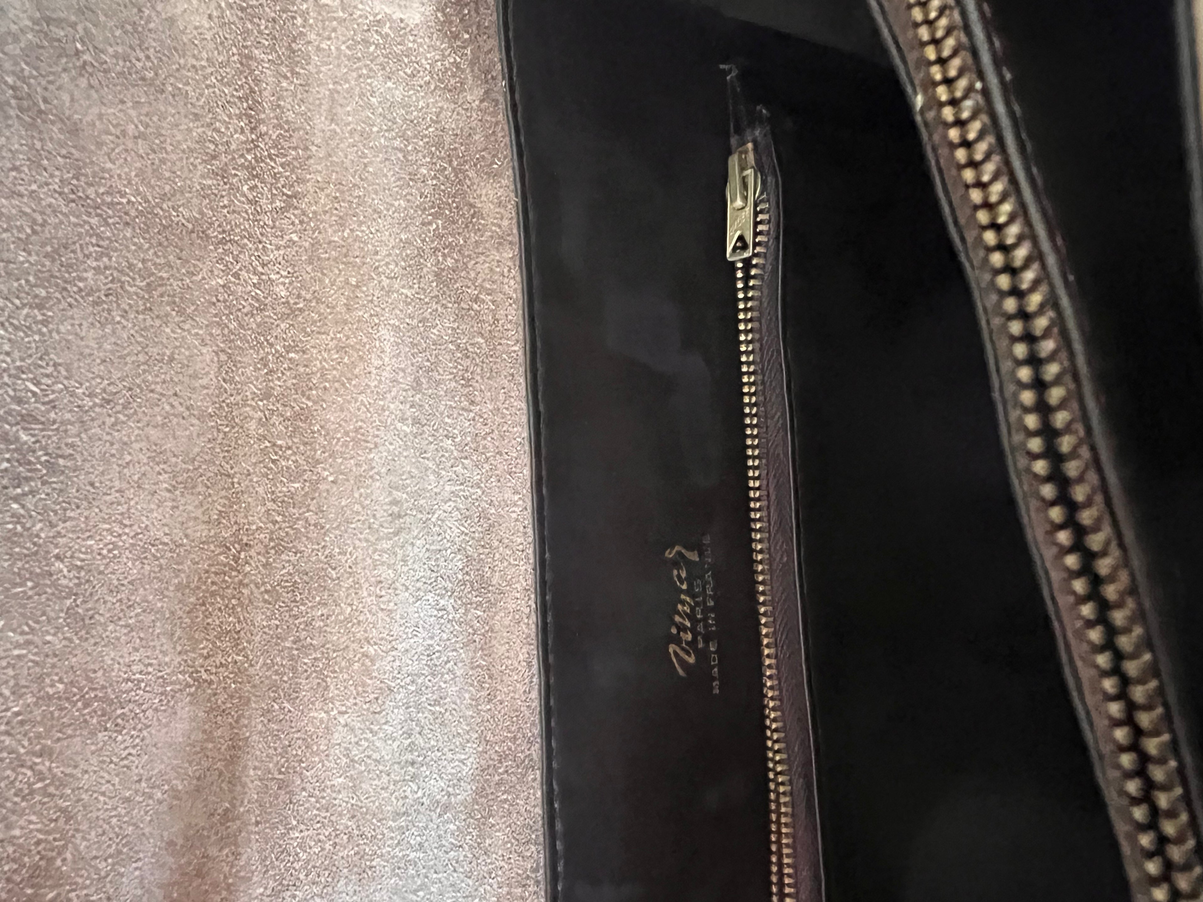Sac à main vintage embossé croco kaki