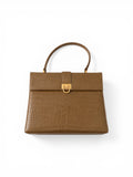 Sac à main vintage embossé croco kaki