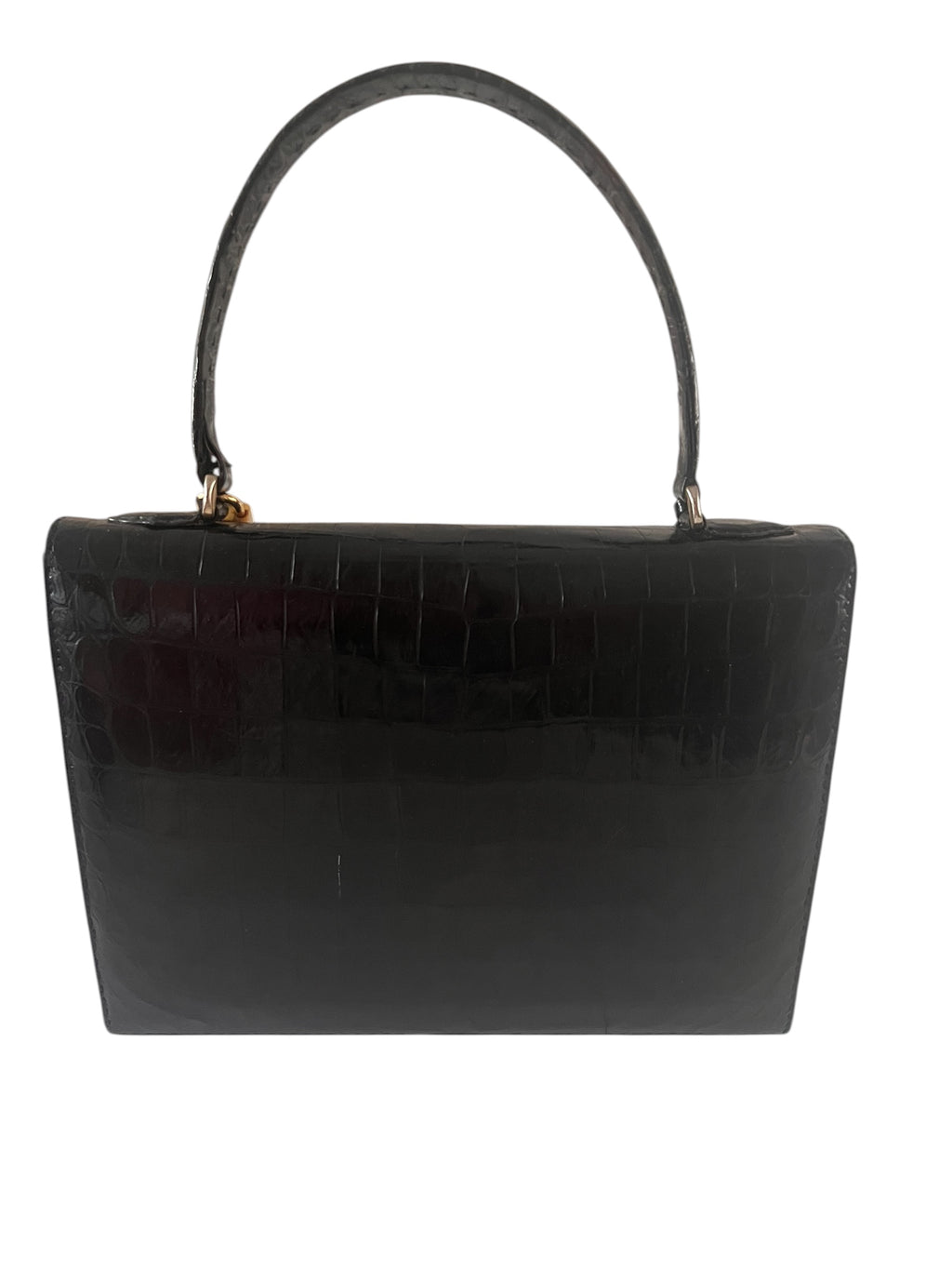 Sac à main vintage croco noir