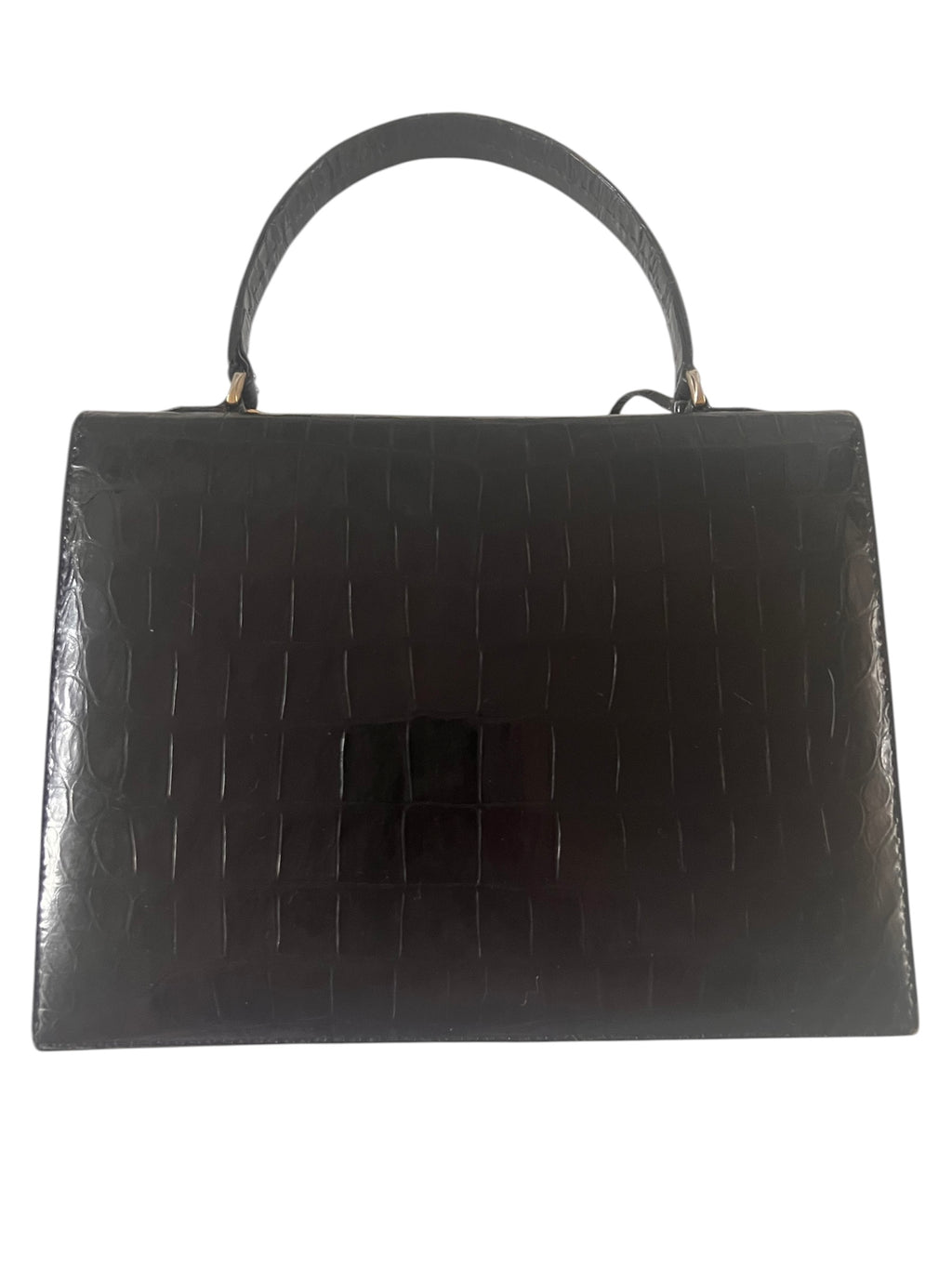 Sac à main vintage croco noir