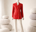 Vintage red leather Guy Laroche blazer
