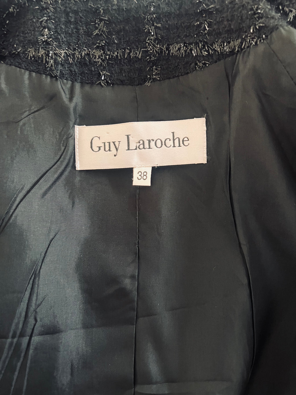 Veste en tweed noire Louis Féraud