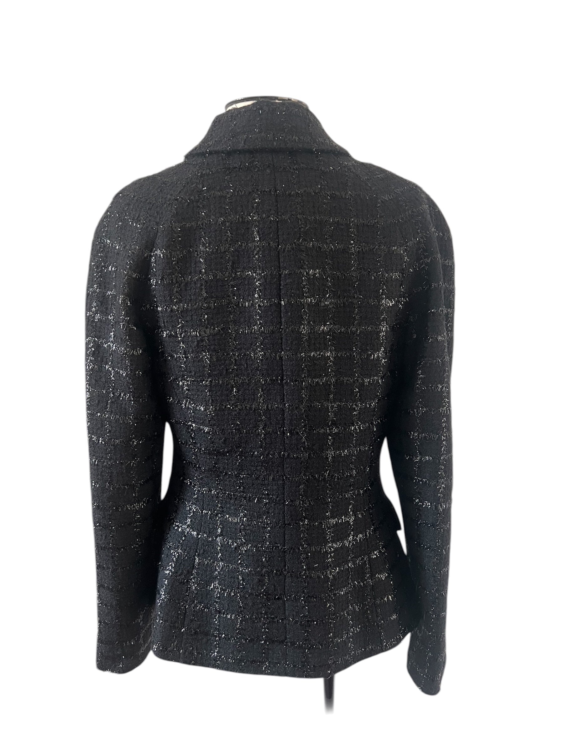 Veste en tweed noire Louis Féraud