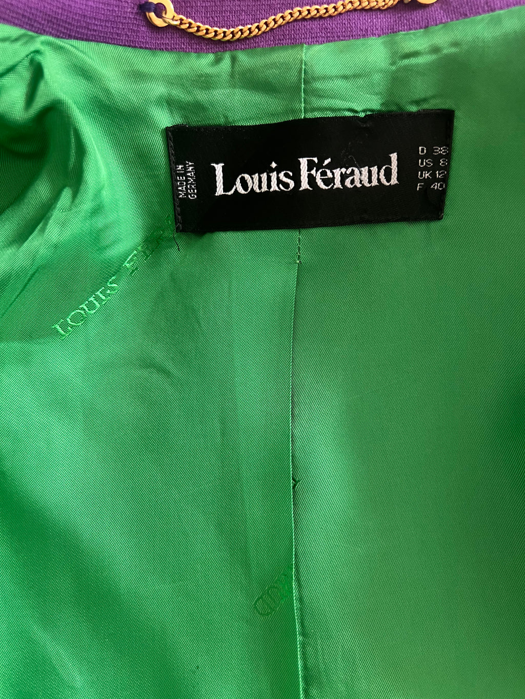 Veste tweed rose, vert, bleu Louis Féraud