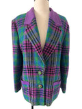 Veste tweed rose, vert, bleu Louis Féraud