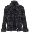 Veste en tweed noire et grise Chanel fantasy collection 08A