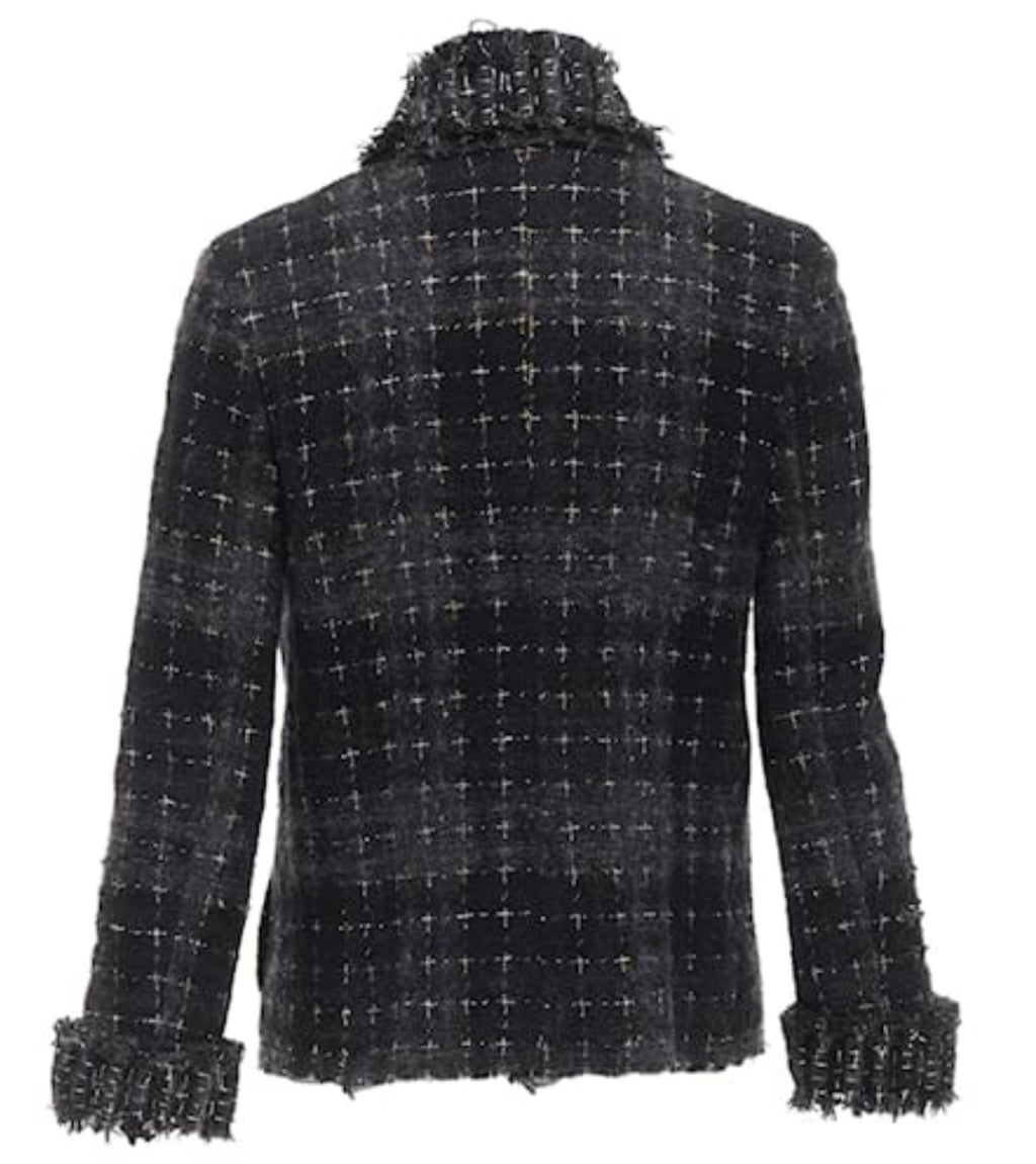Veste en tweed noire et grise Chanel fantasy collection 08A