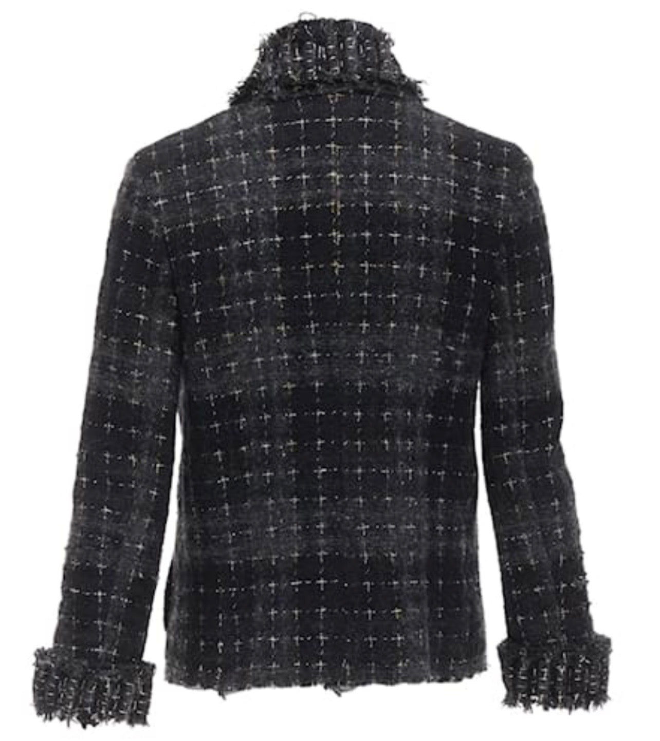 Veste en tweed noire et grise Chanel fantasy collection 08A