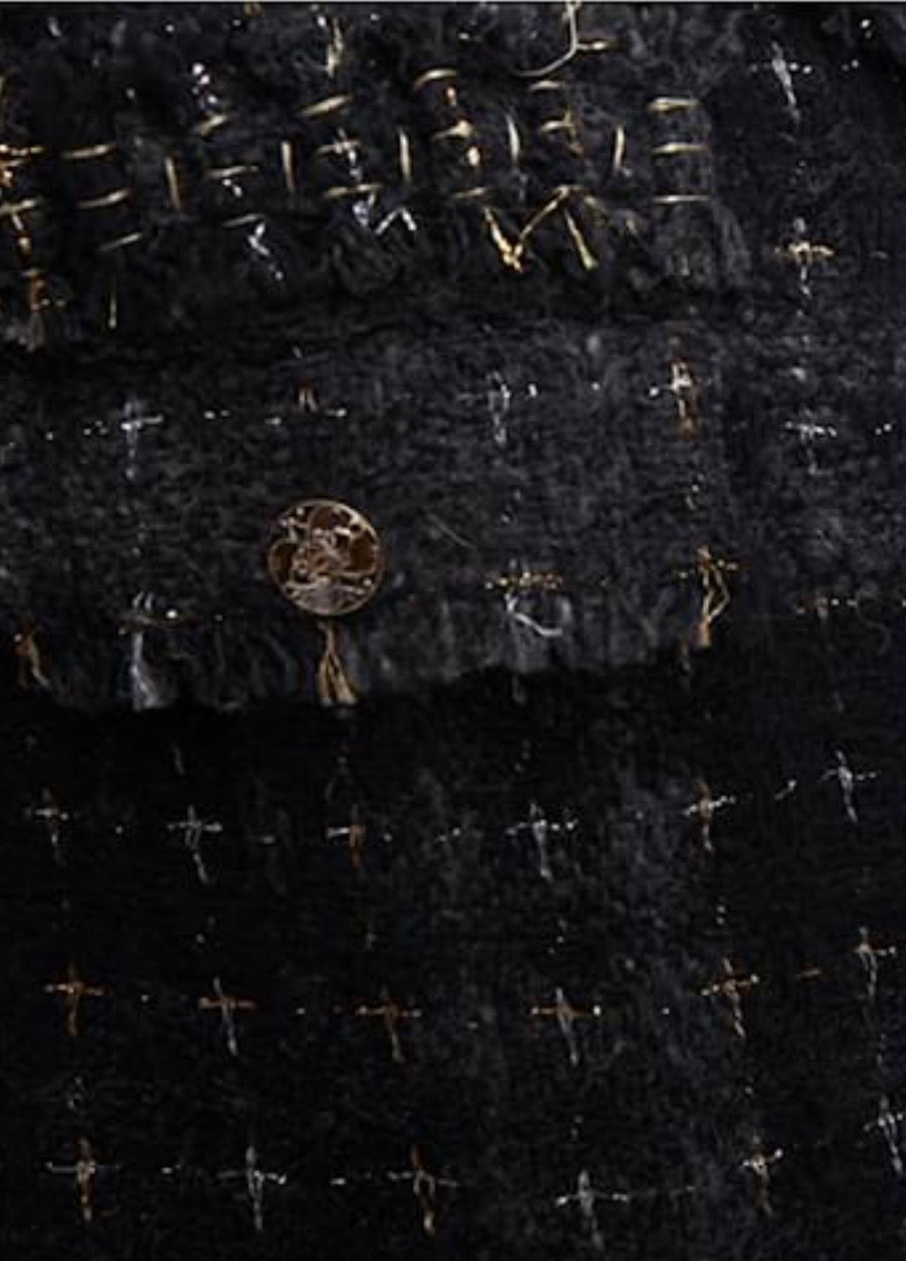 Veste en tweed noire et grise Chanel fantasy collection 08A