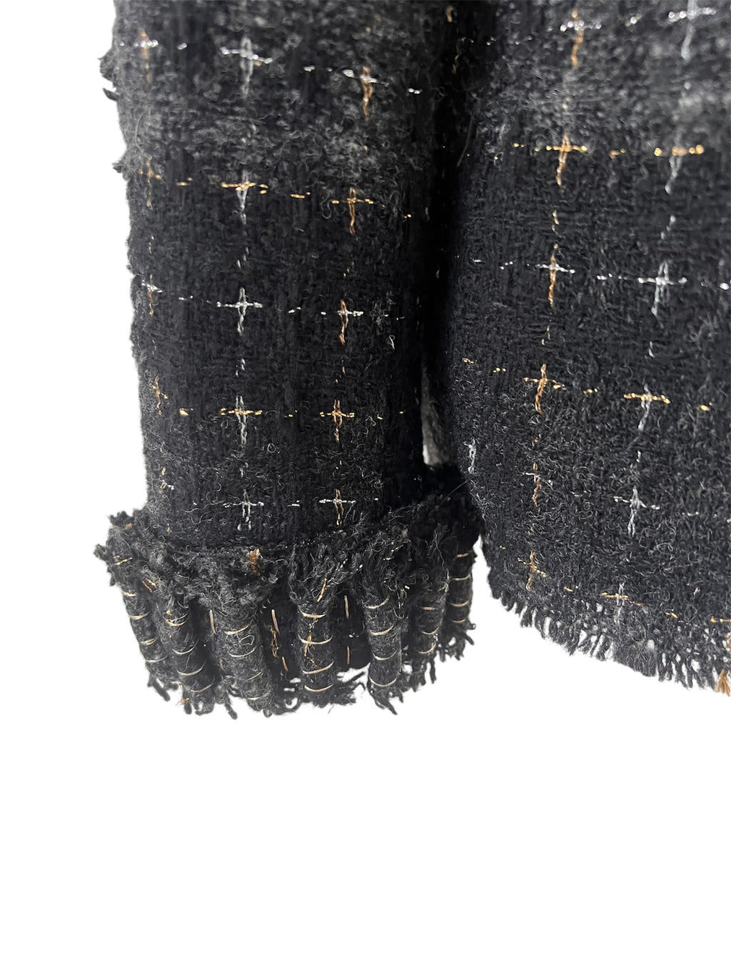Veste en tweed noire et grise Chanel fantasy collection 08A