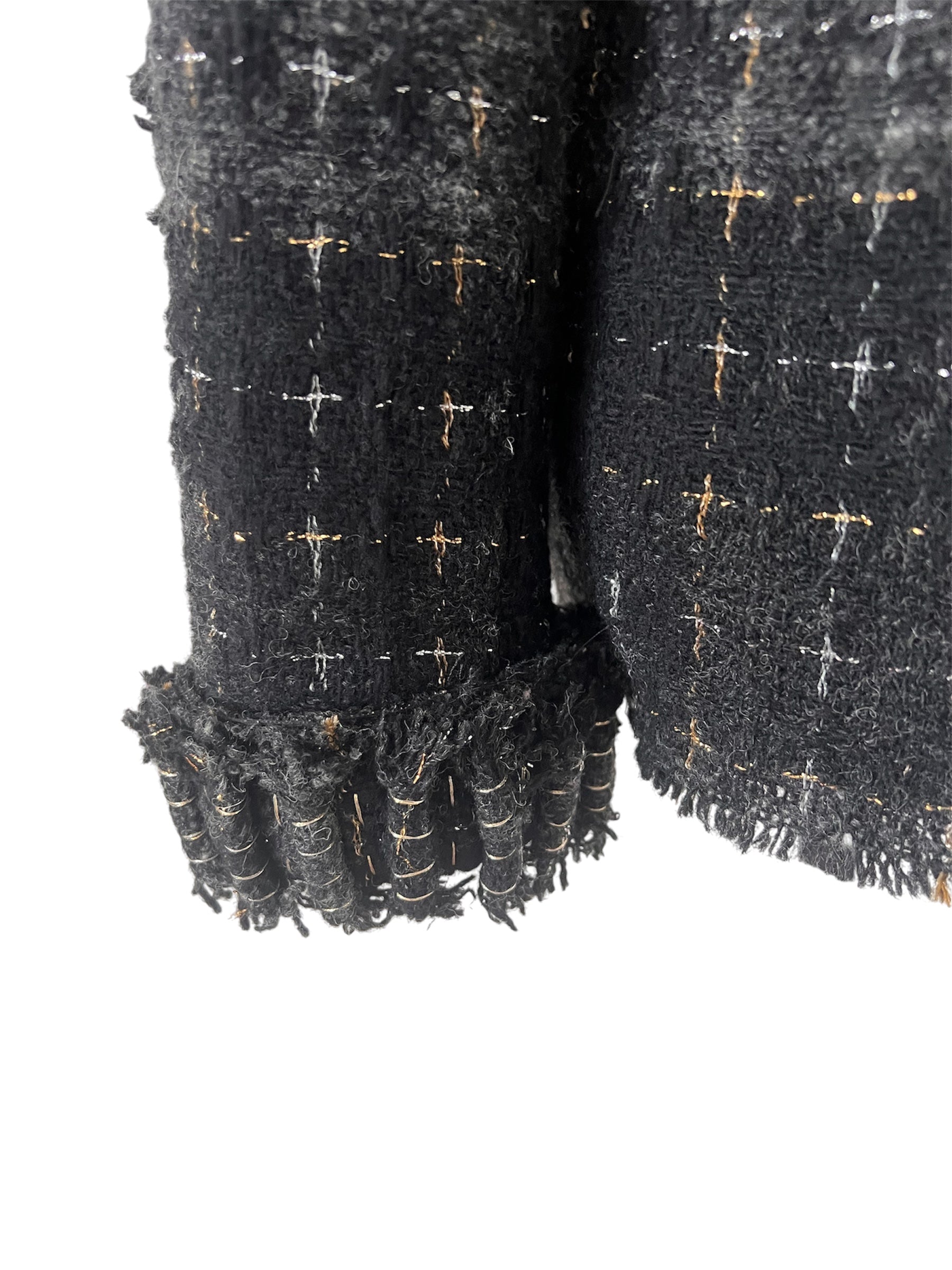 Veste en tweed noire et grise Chanel fantasy collection 08A