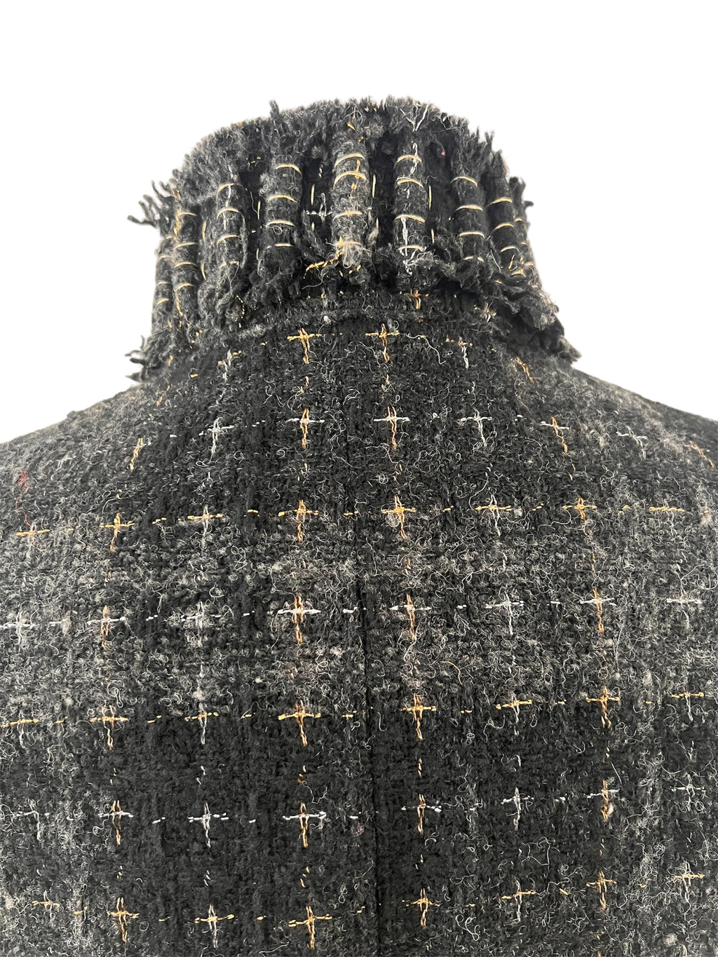 Veste en tweed noire et grise Chanel fantasy collection 08A