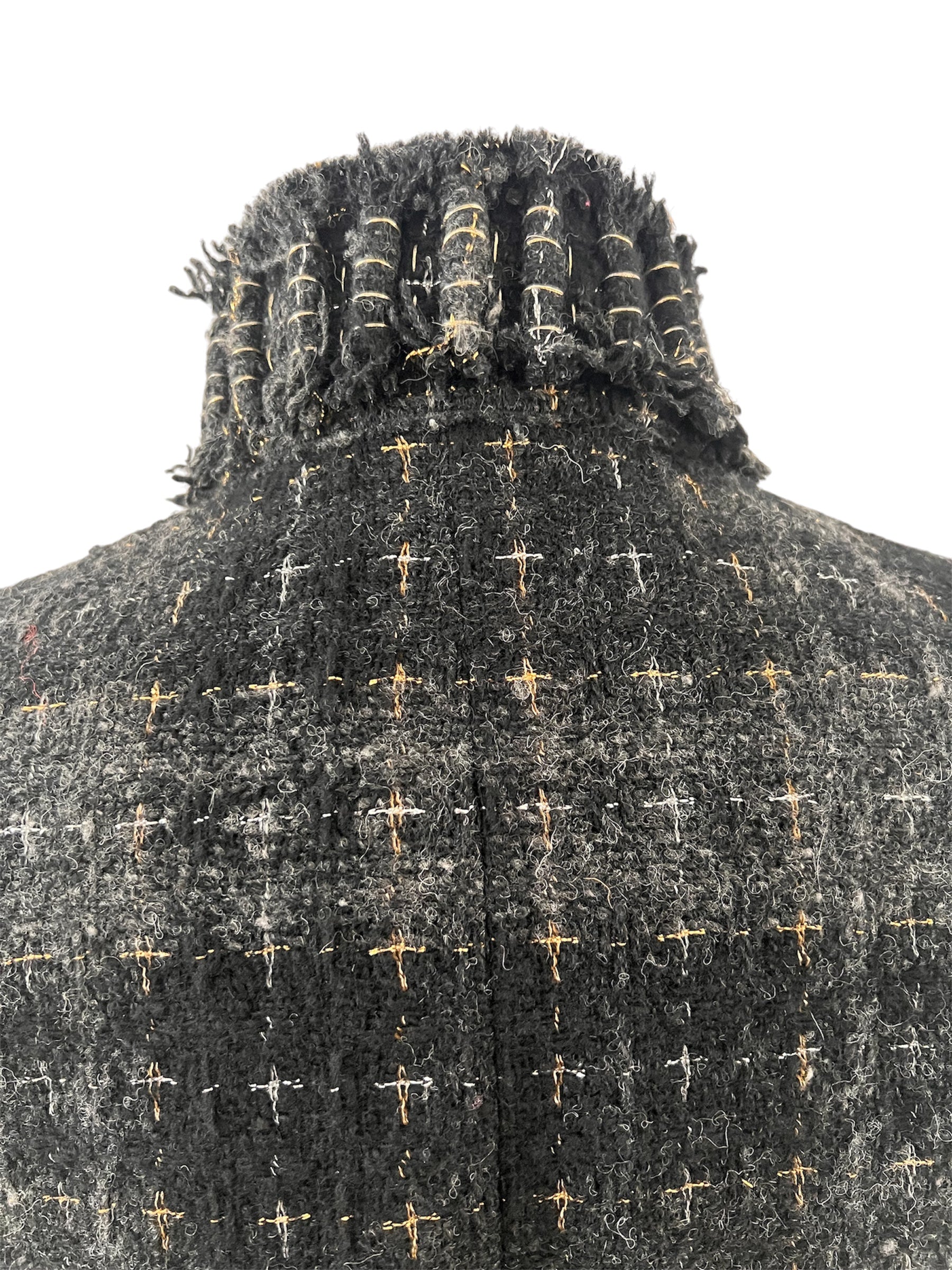 Veste en tweed noire et grise Chanel fantasy collection 08A