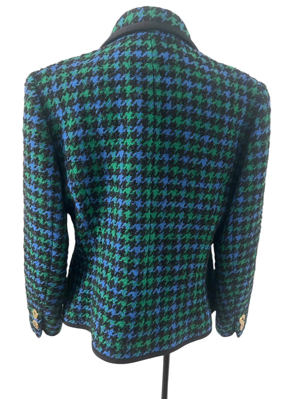 Veste en tweed vert/bleu/noir Guy Laroche